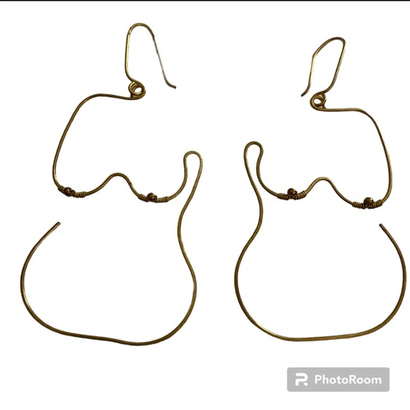 Wire line cutout body boobs “Picasso” earrings jewelry accessories - Picture 1 of 5